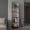 Grey+White, variant on Shelving Units, Zachary Matt Gray and White 5-Shelf Slim Bookcase, Grey+White Display Shelves,Wood Metal Shelving Units, Furniture Primary Living Space Display, Shelving & Etageres