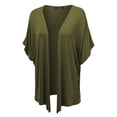 thumbnail image 2 of Made by Johnny Women's Kimono Style Short Sleeve Dolman Cardigan XL OLIVE, 2 of 6