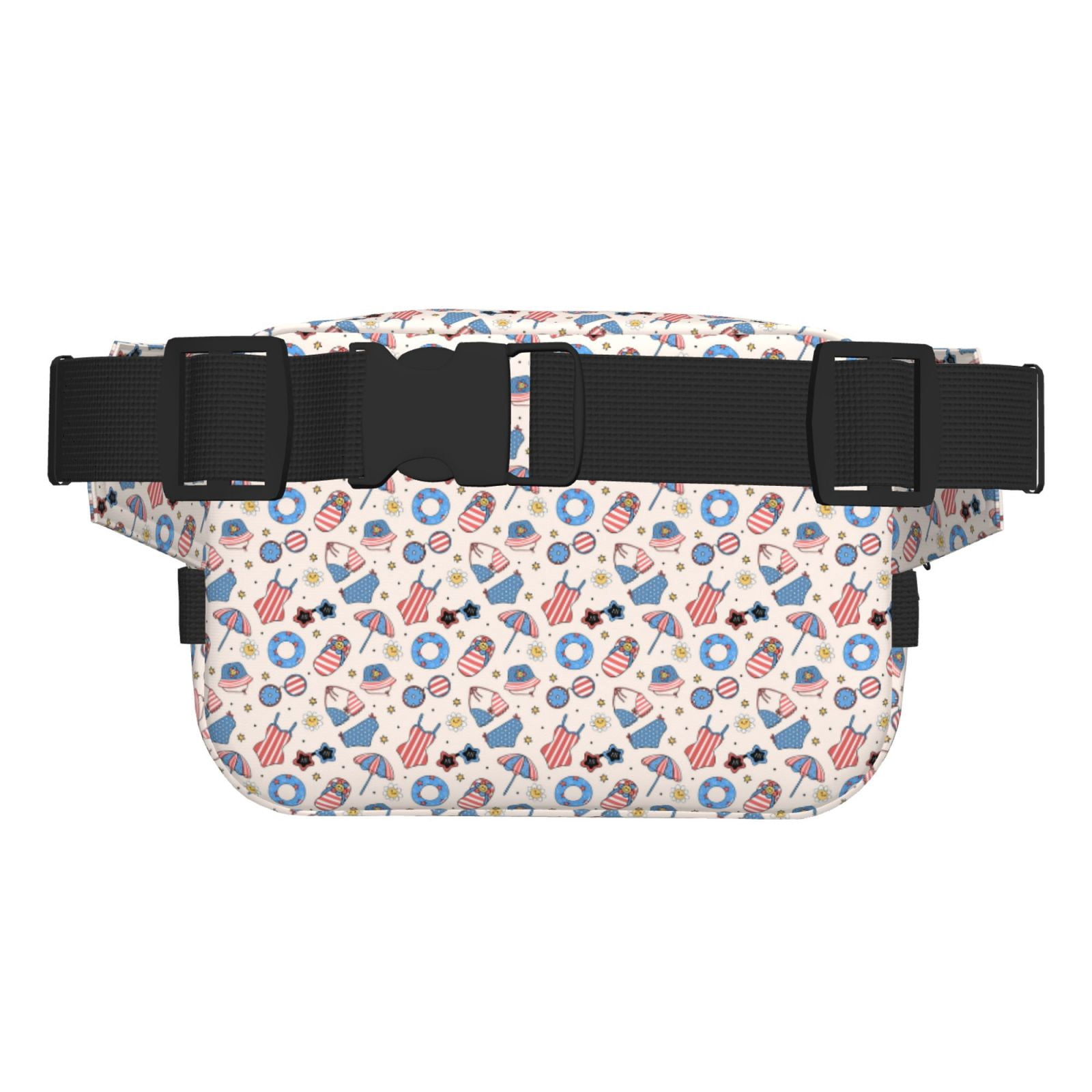 Picia 4th Of July1 Print Square Double-Layer Waist Bag Mini Adjustable Waist Belt Bag Exercise Running Travel Hiking