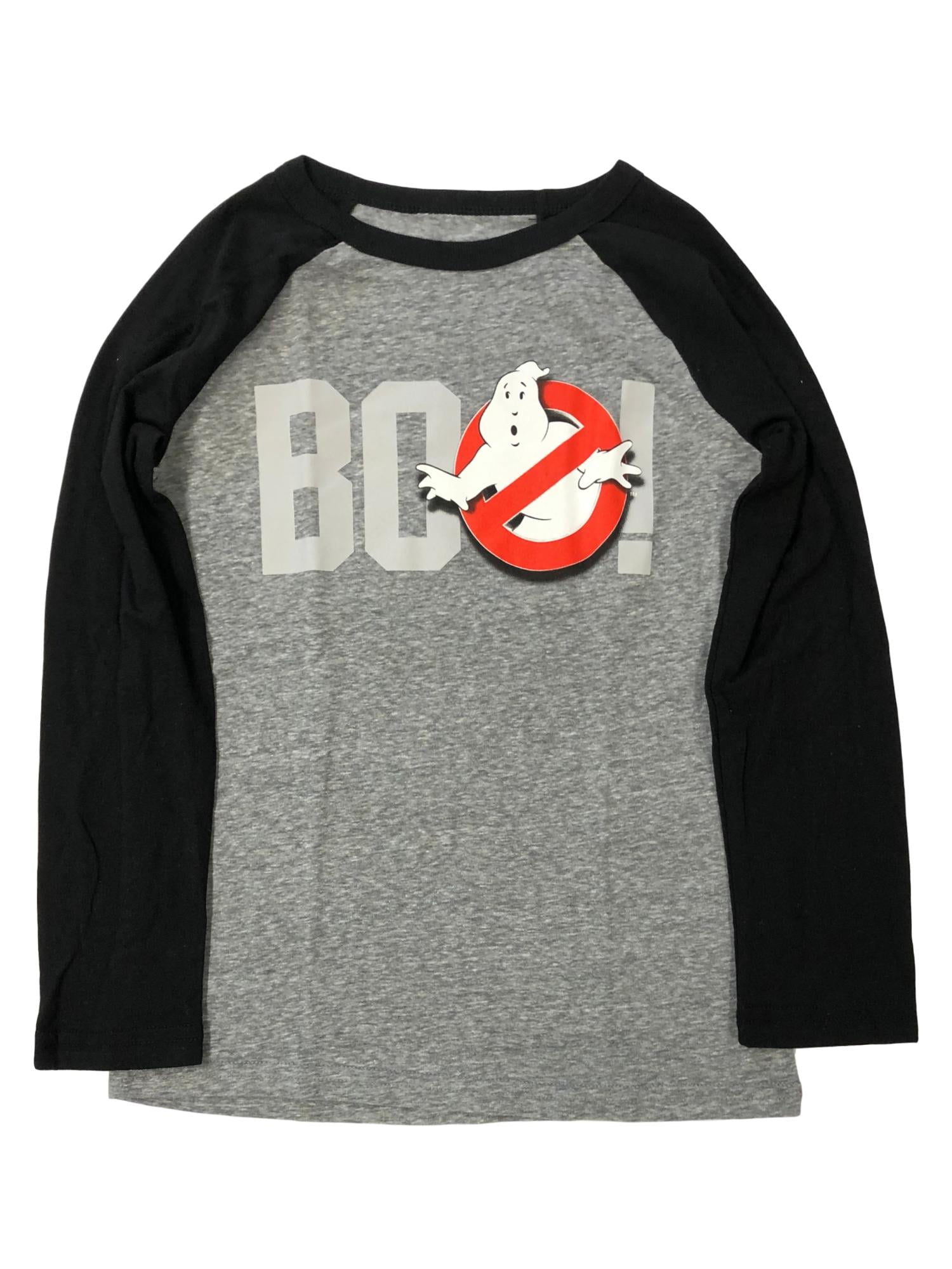 Ghost Busters Boys Gray & Black Ghostbusters Long Sleeved T-Shirt Tee Shirt 7 - Walmart.com 