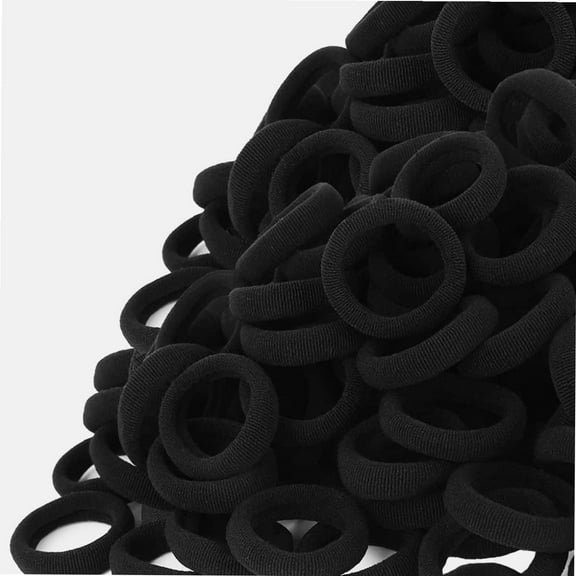 100 PCS Baby Hair Ties, Elastic Hair Bands Small Hair Ties for Girls Rubber Bands Elastic Ponytail Holders (Black)