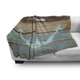thumbnail image 3 of Anchor Soft Flannel Fleece Blanket, Timeworn Marine on Weathered Wooden Planks Rustic Nautical Theme Pattern, Cozy Plush for Indoor and Outdoor Use, 50" x 60", Pale Blue Brown Teal, by Ambesonne, 3 of 6