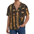 thumbnail image 1 of Fotbe Ancient Egyptian Hieroglyph Camisa Estampada de Manga Corta para Hombre, Casual de Verano, Estilo Playero, Sin Arrugas-3X-Large, 1 of 5
