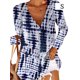 thumbnail image 1 of sweethay Camiseta de mujer Camisa estampada de manga larga Blusa informal con cuello en V de otoño Prendas para la parte del cuerpo Azul oscuro S, 1 of 4