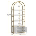 thumbnail image 5 of Modern Tall Etagere Bookcase with Cabinet for Living Room, 5 of 6