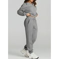 thumbnail image 5 of SHEWIN Sweatsuits for Women 2 Piece Outfits Fleece Lined Jogging Suit Sweatsuit Tracksuit Jogger Sets 1/4 Zipper Collar Pullover Tops and Sweatpants with Pockets, 5 of 10