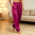 thumbnail image 5 of BVnarty Women's Elastic High Waist Tapered Jogger Pants with Side Pockets, Relaxed Fit Casual Trousers for Game Night Hot Pink XL, 5 of 9