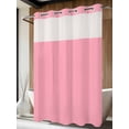 thumbnail image 4 of Pink No Hook Shower Curtain Waterproof, Bathroom Curtains with Snap in Liners and See Through Top Window, Pure Pink Hotel Style Bathtub Curtains Shower 72"Wx84"L, 4 of 8