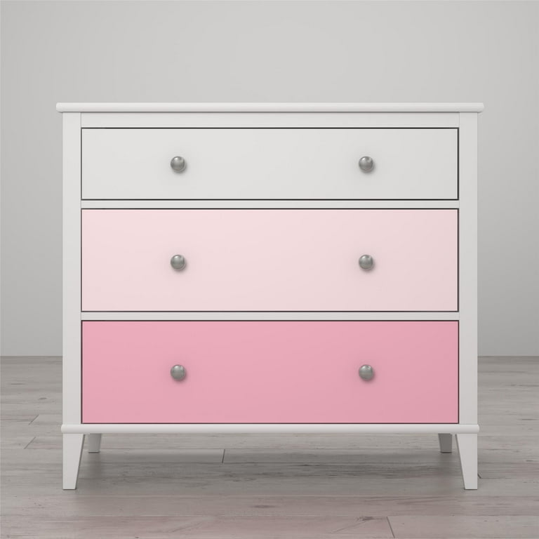 White dresser with pink drawers deals