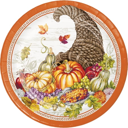 Creative Converting Thanksgiving Cornucopia 9" Paper Plates 24 Count