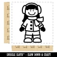 thumbnail image 2 of Stick Figure Winter Girl Square Rubber Stamp Stamping Scrapbooking Crafting - Large 2.75in, 2 of 7