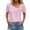 Pink, variant on WIZUTIZ Womens Blouse up to 60% Off Breathable Flowy Cotton Soft Holiday Beach Tee Short Sleeve Cozy Style Solid Tshirt Athletic Ladies Tops Pure Colour Trendy Shirts Sports V-Neck Blouse T-shirt