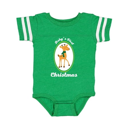 

Inktastic Babys First Christmas Reindeer Gift Baby Boy or Baby Girl Bodysuit