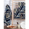 thumbnail image 2 of Navy Blue Brown Boho Hand Towels Set, Waffle Weave Kitchen Towels 3 Pieces, Vintage Geometric Southwestern Microfiber Hair Face Bath Tea Towel Absorbent Quick Drying Cleaning Dish Cloths, 15.7"x23.6", 2 of 7