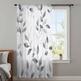 thumbnail image 4 of Gray Leaves Sheer Curtains 63 Inches Long, Spring Rustic Branches Botanical Light Filering Curtains, Breathable Simi Curtain Privacy Drapes for Living Room Bedroom Lightweight Window Treatment, 4 of 9