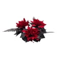 thumbnail image 2 of 13.8 Inch Gothic Halloween Rose Candle Ring Wreath, 3 Inch Inner Diameter Black Artificial Flower Candle Holder Ring with Berries for Dark Theme Mantel Dining Table Centerpiece Witchy Fall Decor, 2 of 8
