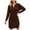 Wine, variant on Women's Fall Winter Fashion Mid-Length Loose Fit V-Neck Long Sleeve Solid Color Knit Sweater Dress, Casual and Chic Dress for Everyday Comfort,Army Green,L