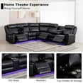 thumbnail image 4 of Hybition Power Reclining Sectional Sofa  PU Leather L-Shaped Sofa -Black, 4 of 8