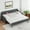 Dark Gray, variant on WIILAYOK Twin Size Daybed with Pop up Trundle Bed Can Be Flat or Erected, Linen Upholstered Daybed Frame with USB Charging Port for Adults,Beige