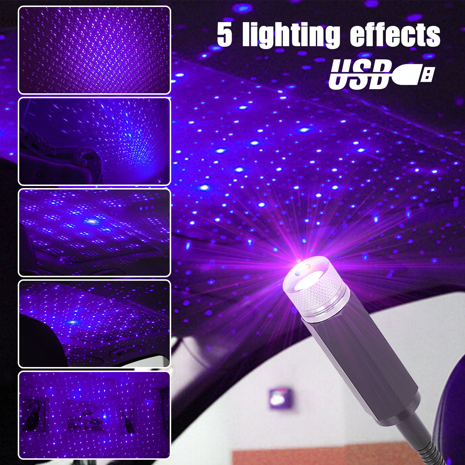 Star Projector Night Light, EEEkit Adjustable Romantic Car USB