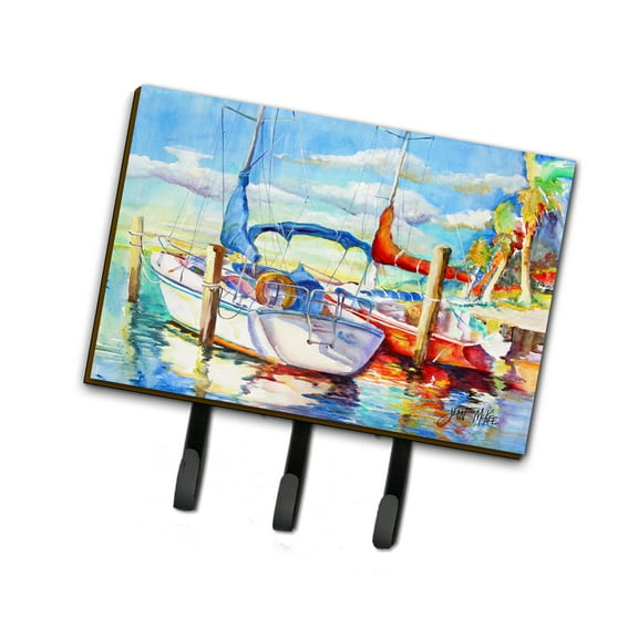 Carolines Treasures JMK1088TH68 Towering Q Sailboat Leash or Key Holder Triple multicolor