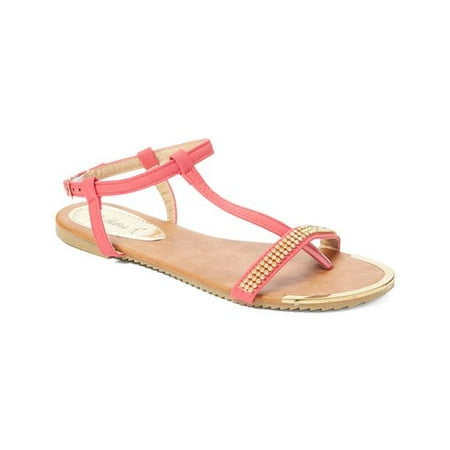 

Victoria K Women s Sandals With Rhinestone on Strap and Gold Toe