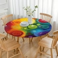 thumbnail image 3 of Colorful Tie Dye Circle Swirl Pattern Round Fitted Tablecloth with Elastic Edge,Dining Table Cover Waterproof,Outdoor Round Tablecloth for Camping,Dining,Indoor and Outdoor, 3 of 7