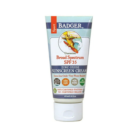 Badger Balm SPF 35 Sport Sunscreen Cream- 2.9 oz (Best Sun Cream For A Tan)