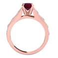 thumbnail image 4 of Mauli Jewels Engagement Rings for Women 1 Carat Halo Unique Design Created Ruby And Diamond Engagement Ring Crafted 4-prong 14k Solid Rose Gold, 4 of 7