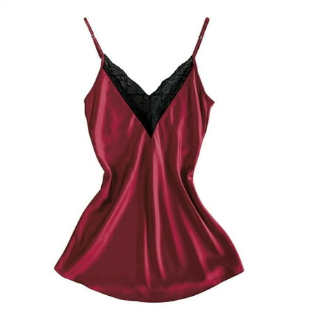 

Women S Nightgown Satin Lace V-Neck Lingerie Nightdress Underwear Pajamas Silk Exotic Dresses Sleepdress