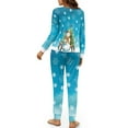 thumbnail image 5 of DISNIMO Snowflake Snowman Printed 2 Piece Pajama Sets Long Sleeve Top and Long Pants Sets Fashion Comfywear Crew Neck Pullover Top with Long Pant Set, XL, 5 of 7