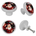 thumbnail image 4 of Santa Claus Fluorescent Glow-in-the-Dark Drawer Pulls: 4-Pack Round Knobs with Screws - Ideal for Cabinets, Wardrobes, and Dressers - Unique Furniture Decor - Enhance with Door Knobs, 4 of 6