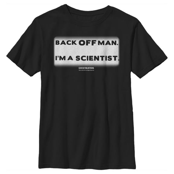 Boy's Ghostbusters Back Off Man I'm a Scientist  Graphic Tee Black Large