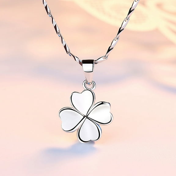 Sterling Silver Jewelry - 4 Leaf Clover Pendant Necklace - S999 Silver - Elegant Handcrafted for Women