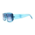thumbnail image 3 of Mod Retro Flat Top Narrow Rectangle Exposed Lens Sunglasses All Blue, 3 of 4