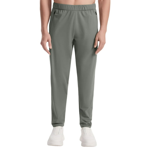 Zszcpp Summer Pants For Mens 2025 Sweat Drawstring Running Fitness Ice Feeling Hundred Models Ice Silk Long Lounge Trousers Casual Trouser