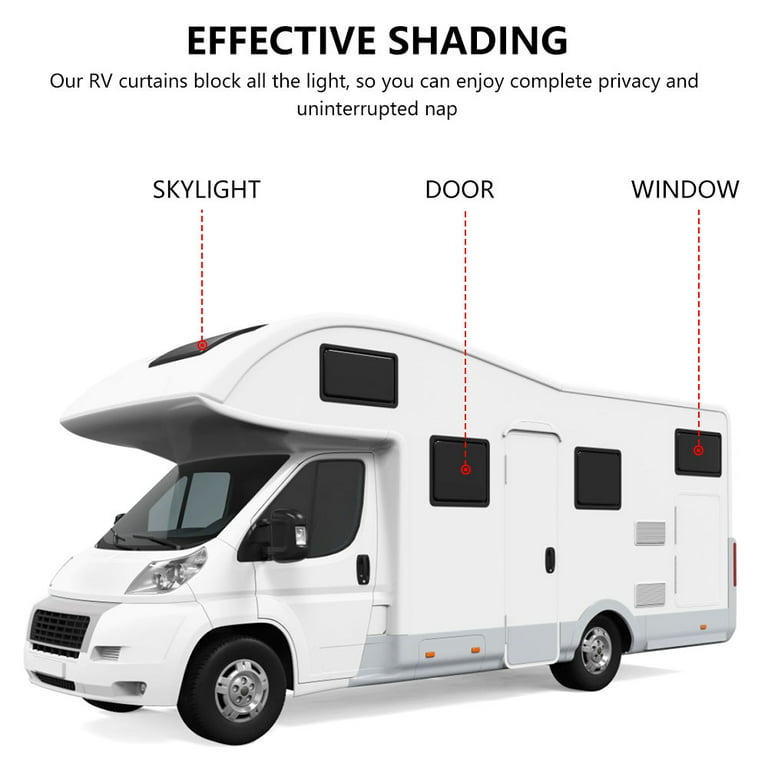 2pcs Rv Door Window Shade  Trailer Rv Skylight Covering For Total