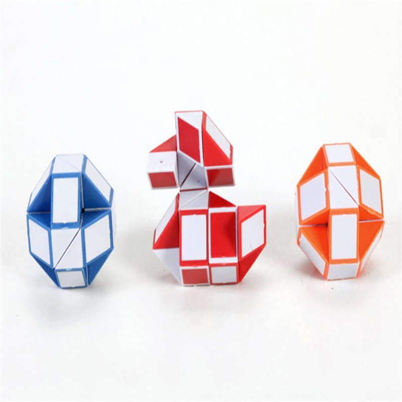 Snake Puzzle 24 Parts Snake Magic Cube Twist Toy Adults Kids Black Red 