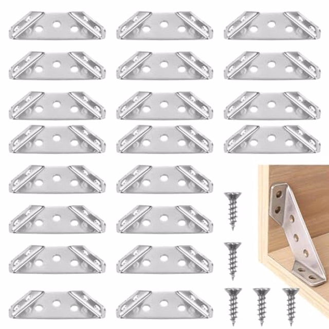 QualitChoice 20 Pcs/ensemble Connecteur d'Angle de Meuble en Acier Inoxydable Résistance Haute Température Difficile à Déformer