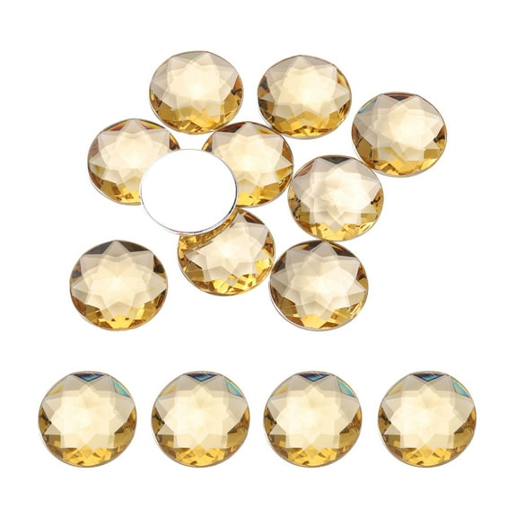 Flat Back Round Acrylic Rhinestones,40mm Light Brown Flatback Crystal Rhinestones for Crafts Decoration 10Pcs