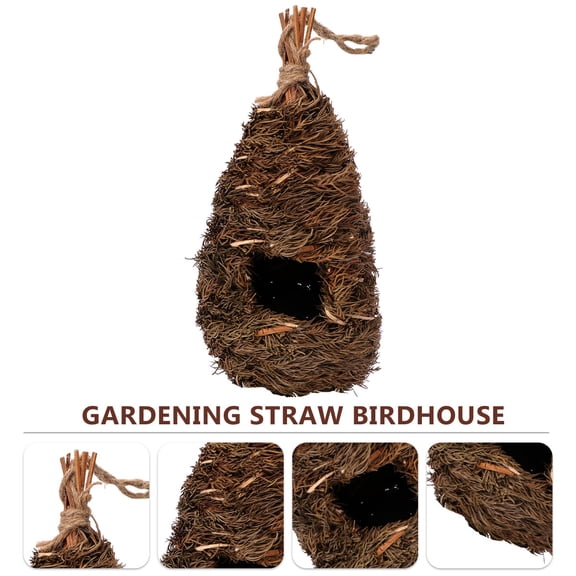 CRILSTYLEO Green Handmade Gourd Shaped Bird House Breathable Strong Bird Nest for Garden Decoration