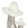 thumbnail image 5 of 7" x 10" Silver Ceramic Mushroom Sculpture with White Tops and Textured Grooves, by DecMode, 5 of 9