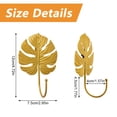 thumbnail image 2 of Decorative Iron Hooks, 4pcs Leaf Shape Wall Mounted Hooks Modern Key Holder Wall Mounted Gold Single Prong Hat Hanger, 2 of 5