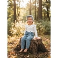 thumbnail image 3 of Loicainy Infant Baby Girls Fall Clothes Set 3 6 9 12 Months Long Sleeve Romper with Floral Pants and Headband Outfits, 3 of 9