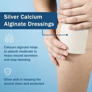 Tender Gentle Silver Calcium Alginate Wound Dressing 5 x 4 - 10 ct. Individually Wrapped, Non Stick, Sterile Highly Absorbent Dressings