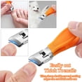 thumbnail image 5 of FEOLGEHLY Stainless Steel Nail Clipper Set, Wide Opening Slant Tip Anti-Splash Nail Cutter, Heavy Duty Fingernail & Toe Nail Clippers for Men Women Adults Seniors, Large Clippers for Thick Nails, 5 of 6