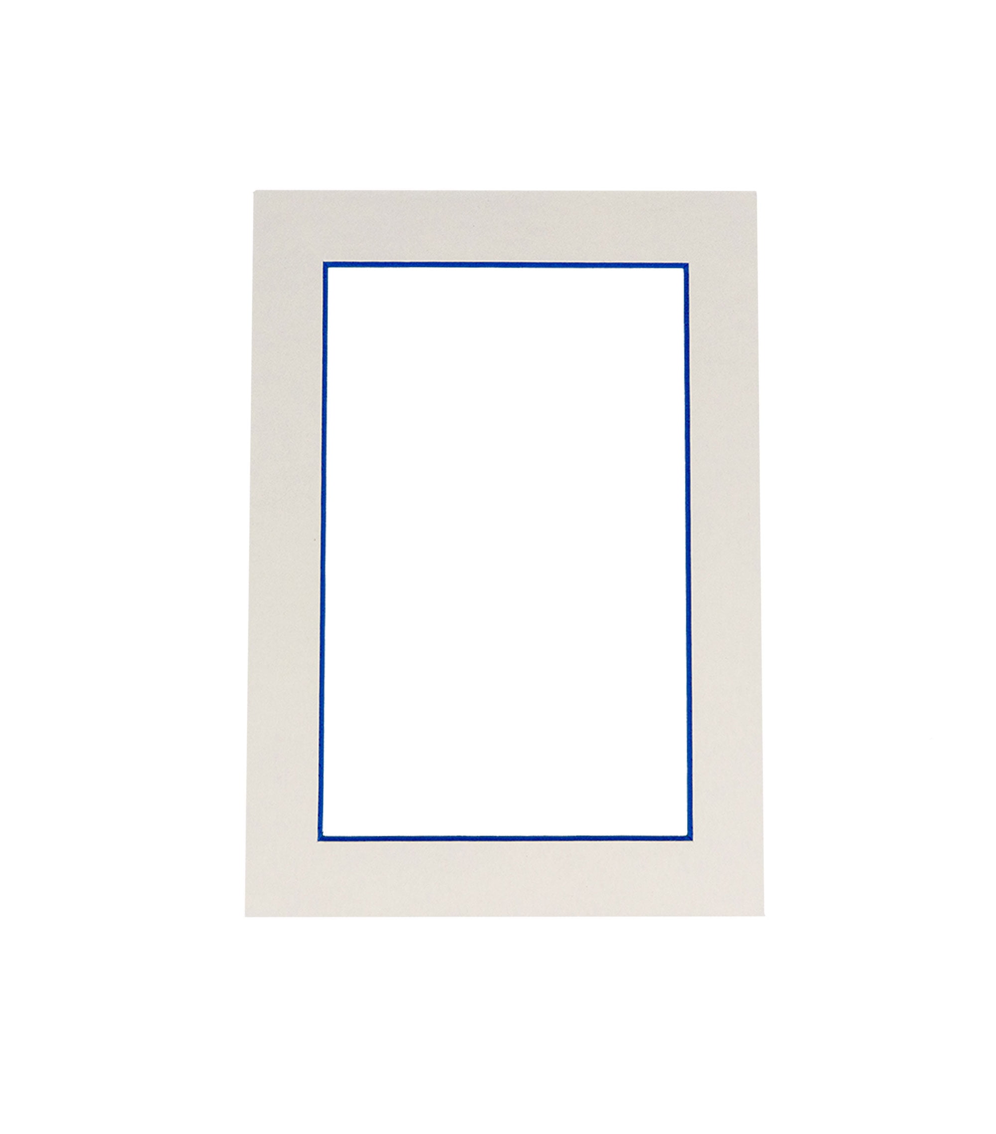 White Acid Free 11x17 Picture Frame Mat with Blue Core Bevel Cut for 8