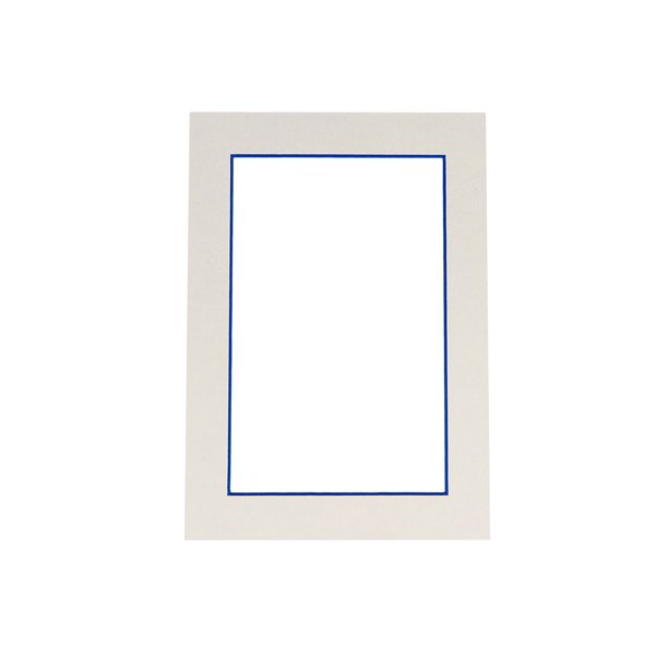 White Acid Free 11x17 Picture Frame Mat with Blue Core Bevel Cut for 8