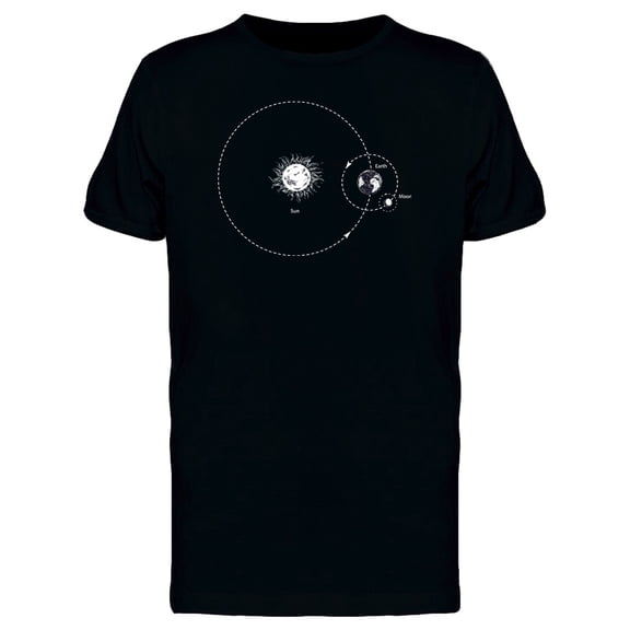 Orbit Of The Sun Earth And Moon T-Shirt Men -Image by Shutterstock, Male 3X-Large