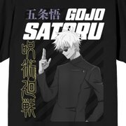 Jujutsu Kaisen Gojo Satoru Action Pose & Kanji Adult Black Crew Neck Short Sleeve T-shirt-3XL